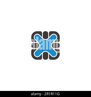 x cross simple geometric logo vector Stock Vector