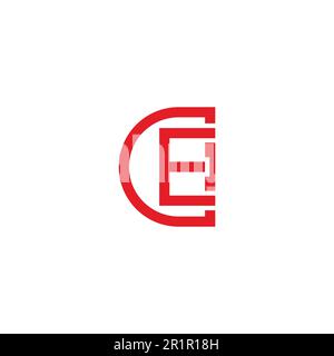 letter ce linked geometric logo vector Stock Vector