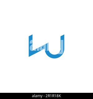 letter vw simple linked line geometric line logo vector Stock Vector