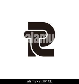 letter rt simple geometric logo vector Stock Vector
