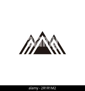 triangles mountain simple stripes geometric logo vector Stock Vector