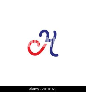 letter jh spiral loop colorful logo vector Stock Vector