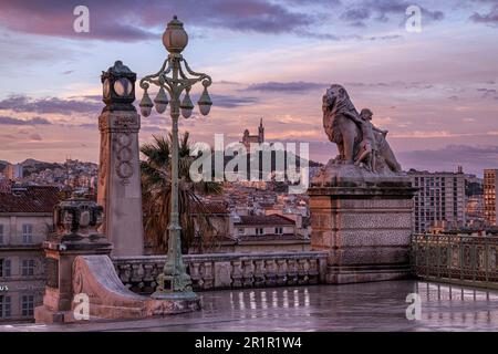 View of Marseille from Saint-Charles train station, Marseille, Provence-Alpes-Cote d'Azur, France, Stock Photo