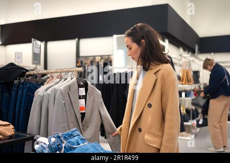 Shopping clothes for choice wardrobe inspiration or retail design