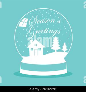 Simple graphic of a snow globe for Christmas theme Stock Vector