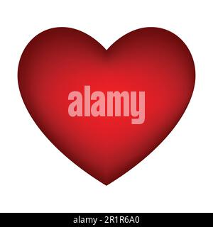 Red heart symbol isolated on white, using gradient mesh, compatible in Adobe Illustrator CS Stock Vector