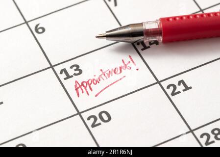 Appointment concept on calendar Stock Photo
