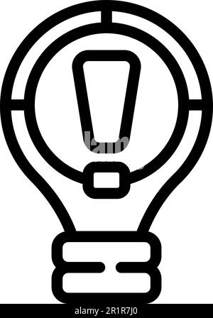 New bulb idea icon outline vector. Work laptop. Problem sad Stock Vector