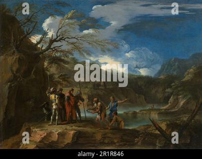Polycrates and the Fisherman Date: 1664 Artist: Salvator Rosa Italian, 1615–1673 Stock Photo