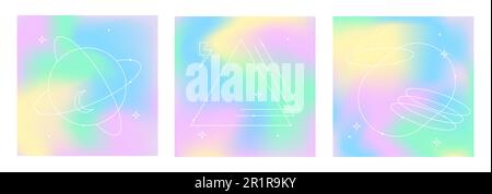Vector mesh gradient backgrounds  Stock Vector