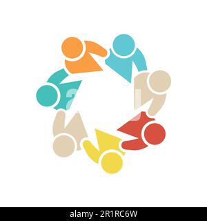Social network people group Logo. Vector graphic design illustration Stock Vector