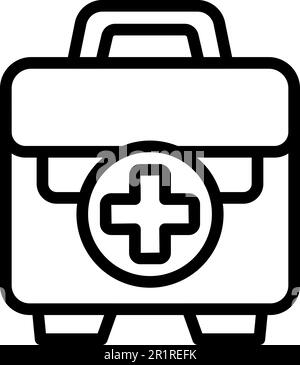 First aid box icon outline vector. Social rescue. Social safe Stock Vector