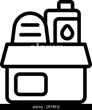 Food box icon outline vector. Room bunker. War danger Stock Vector