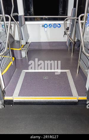 Bus Ramp Low Floor. Accessibility In Public Transport. Bus Ramp Low 