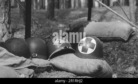 WWII American Metal Helmets Of United States Army Infantry Soldier At ...