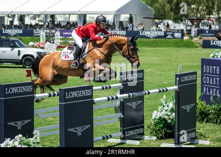 Jacqueline Steffens-Daly from Team Canada competes at the 2023 FEI Nations Cup in San Juan Capistrano on May 14, 2023. Stock Photo