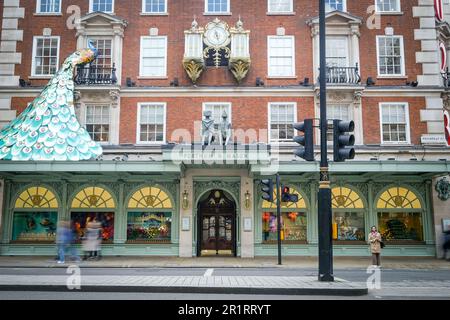 London- May 2023: Fortnum & Mason, an upmarket department store on Piccadilly, London. Stock Photo