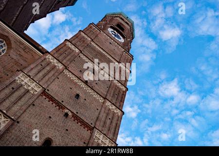 The two towers to the large cathedral in the centre of Munich first opened in 1498 Stock Photo