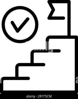 Target stairs icon outline vector. Boost idea report. Start new Stock Vector