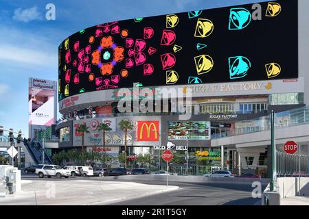 Nevada USA September 4, 2021 View of the colorful Hello Kitty Cafe