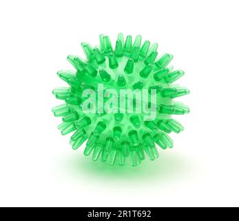Small green sport massage ball isolated on white. Stock Photo