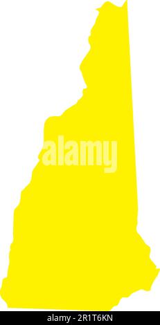 YELLOW CMYK color map of NEW HAMPSHIRE, USA Stock Vector