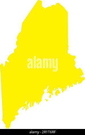 YELLOW CMYK color map of MAINE, USA Stock Vector