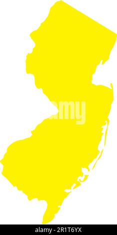 YELLOW CMYK color map of NEW JERSEY, USA Stock Vector