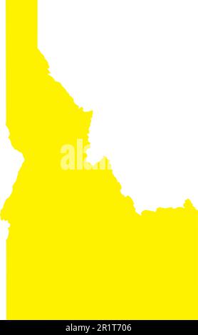 YELLOW CMYK color map of IDAHO, USA Stock Vector