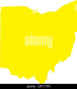 YELLOW CMYK color map of OHIO, USA Stock Vector