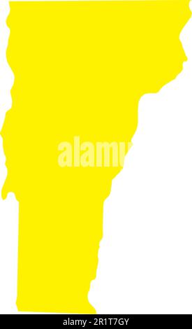 YELLOW CMYK color map of VERMONT, USA Stock Vector