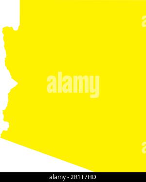 YELLOW CMYK color map of ARIZONA, USA Stock Vector