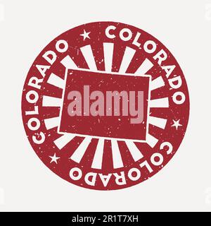 Colorado stamp. Travel red rubber stamp with the map of us state, vector illustration. Can be used as insignia, logotype, label, sticker or badge of t Stock Vector