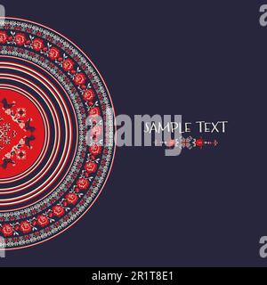 Decorative background with traditional Ukrainian embroidery ornament and place for text. Stock Vector