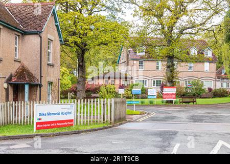 The Dilke Memorial Hospital (opened 1923) is a cottage hospital near Ruspidge (Cinderford) in the Forest of Dean, Gloucestershire, England UK Stock Photo