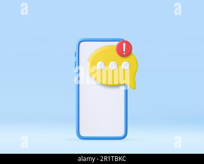 3D speech bubbles on mobile phone Stock Vector