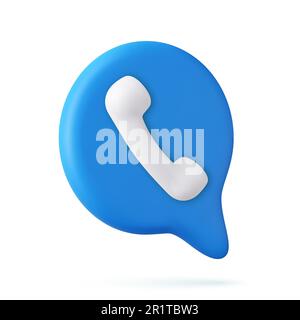 3d Speech cloud with handset. Stock Vector