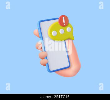 3D speech bubbles on mobile phone Stock Vector