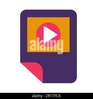 Multimedia electronic file symbol glyph vector illustration. Video storage and management icon Stock Vector