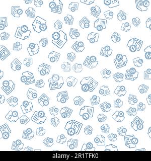 Media Files Outline Icons On White Background. Modern Web Seamless Pattern Design. Different Web Signs Pattern. Audio, Video and Document Files Symbol Stock Vector