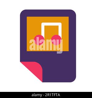 Audio electronic file symbol glyph vector illustration. Music playlist, multimedia storage icon Stock Vector