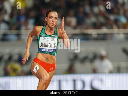 Ivet Lalova-Collio running the 200m at the 2019 World Athletics Championships in Doha. Stock Photo