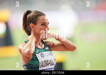 Ivet Lalova-Collio running the 200m at the 2019 World Athletics Championships in Doha. Stock Photo