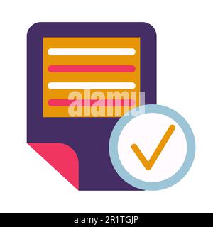 Electronic text document symbol glyph vector illustration. Online doc, notepad and tick icon Stock Vector