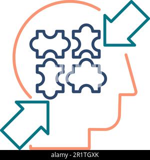 Introspection, observation and meditation thin line vector icon. Stress management linear pictogram Stock Vector