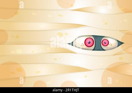 Spooky eyes flat vector illustration. Trick or treat, scary party. Halloween holiday celebration Stock Vector