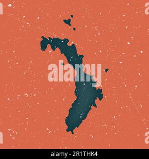 Lord Howe Island vintage map. Grunge map with distressed texture. Lord Howe Island poster. Vector illustration. Stock Vector
