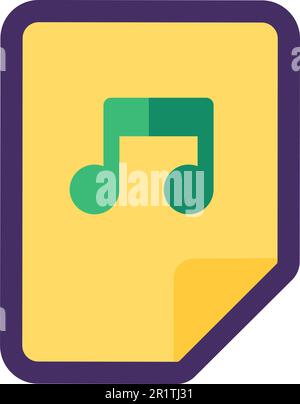 Audio File Icon Isolated Flat Vector Illustration, Audio Sign with Music Note Symbol. Mp3 Format Logo Design Stock Vector