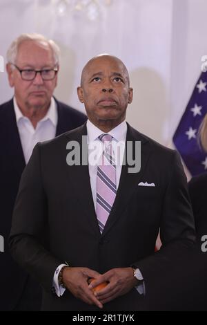 Ny, USA. 15th Mar, 2023. Stewart Hotel, New York, USA, March 15, 2023 - Mayor Eric Adams along with the Brodsky Family Delivers Remarks at Event highlighting need for donations for asylum seekers at the Stewart Hotel Ballroom in New York City. Photo: Luiz Rampelotto/EuropaNewswire (Credit Image: © Luiz Rampelotto/ZUMA Press Wire) EDITORIAL USAGE ONLY! Not for Commercial USAGE! Stock Photo