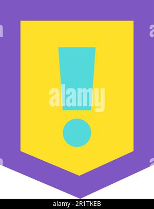 Design Style Concept of Exclamation Mark Icon. Screamer Sign Isolated in Figure Frame. Caution Attention Signal. Warn Notice Hazard Warning Symbol of Stock Vector